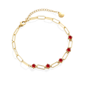 Paperclip Bracelet with Gemstone Accents