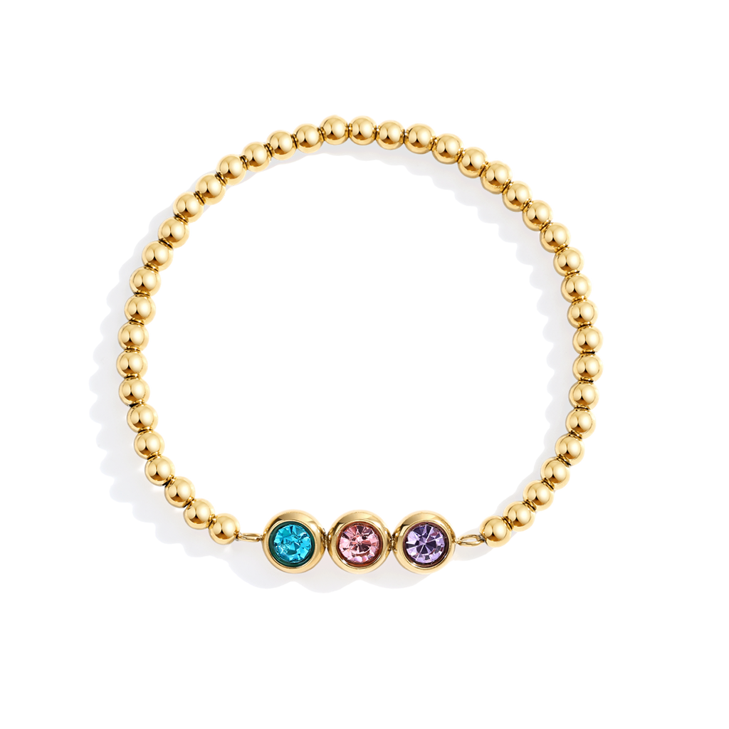 Personalized Birthstone Beaded Bracelet