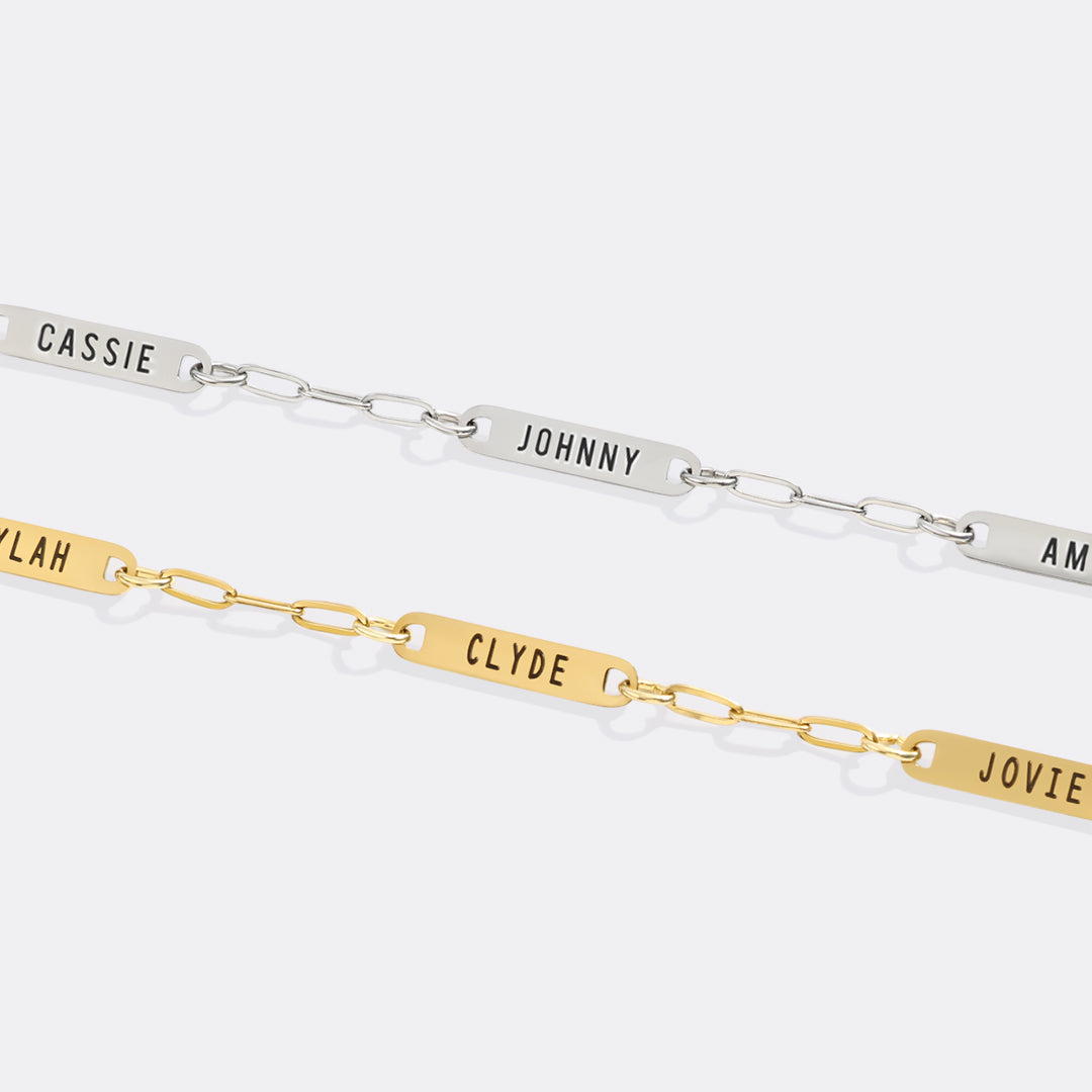 Personalized Paperclip Name Bracelet