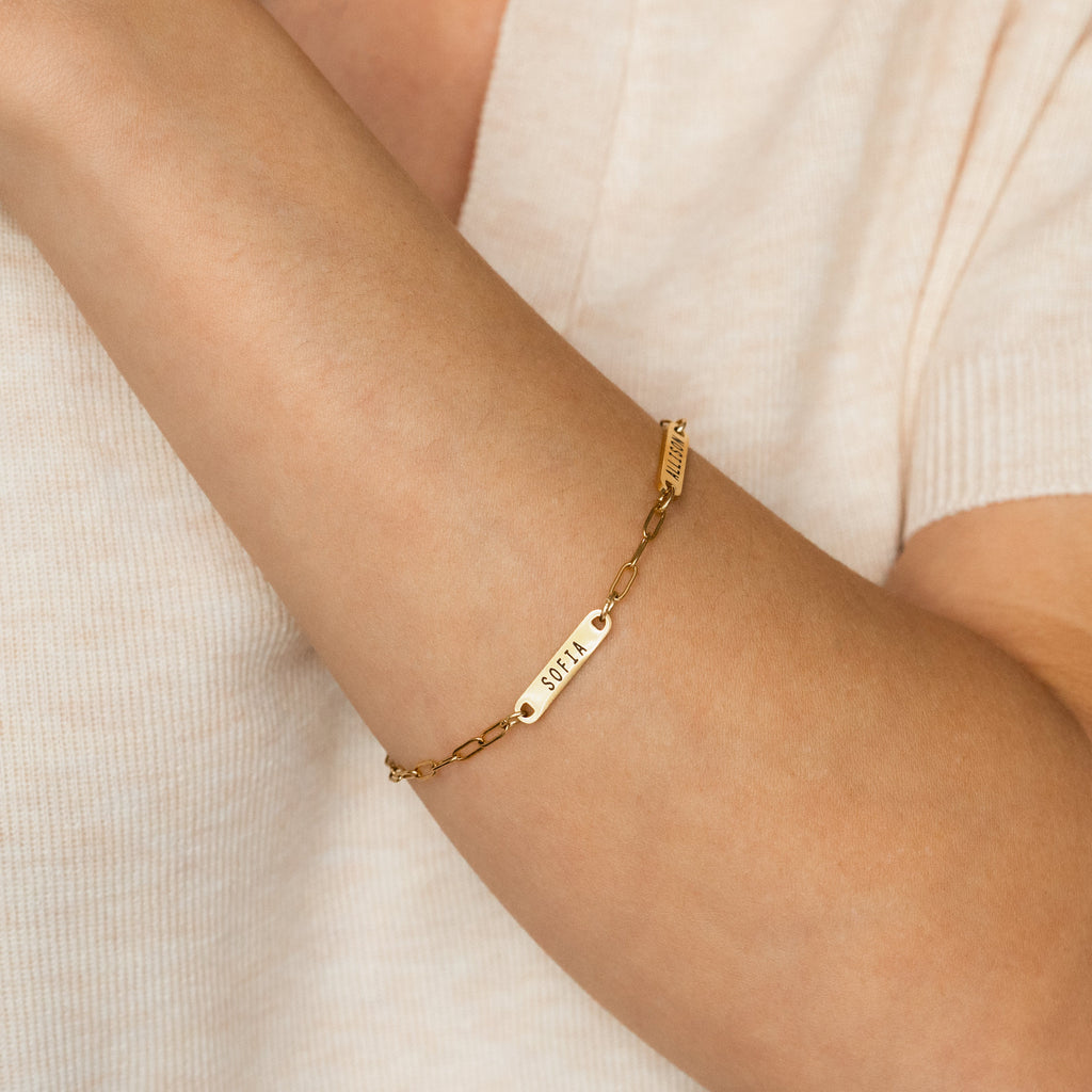 Personalized Paperclip Name Bracelet