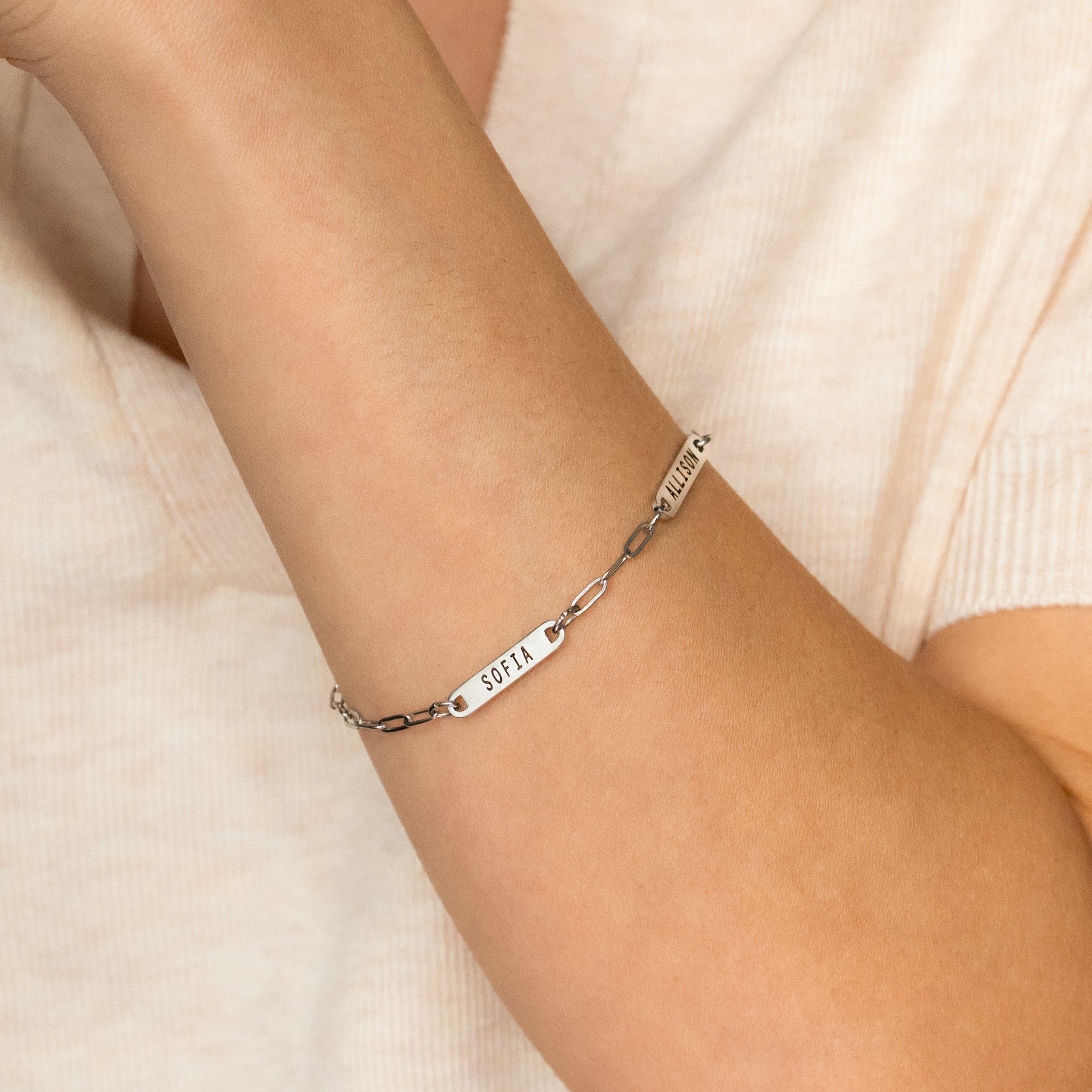 Personalized Paperclip Name Bracelet