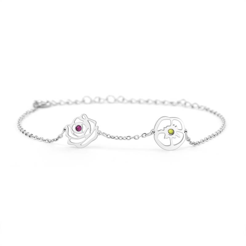Personalized Birth Flower Charm Bracelet