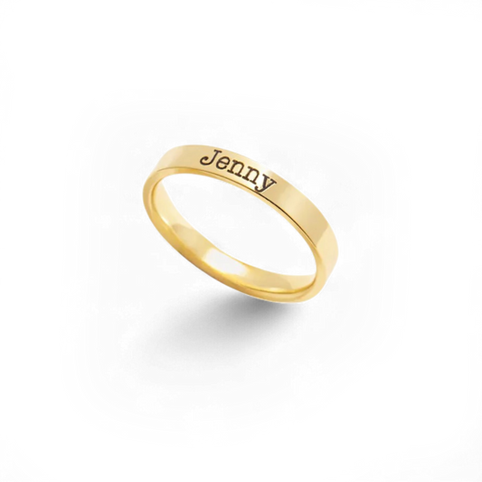 Engraved Stackable Name Ring | 3mm Band