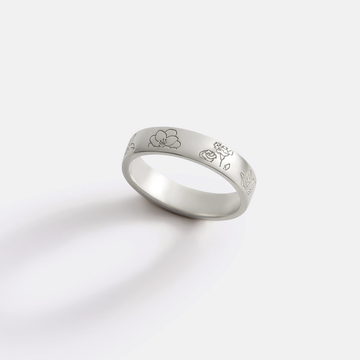Personalized Stamped Flower Ring