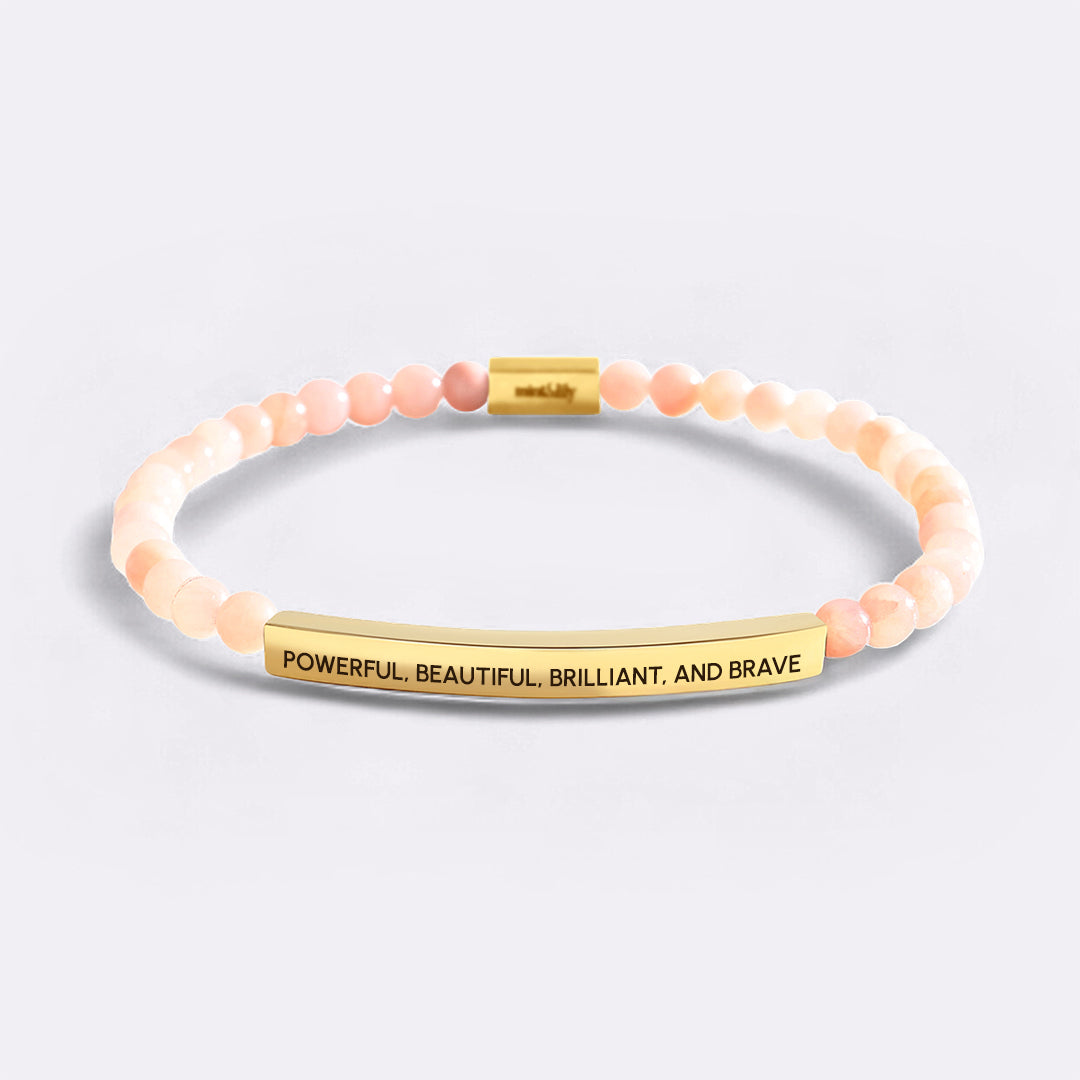 Powerful, Beautiful, Brilliant, and Brave Beaded Inspire Bracelet