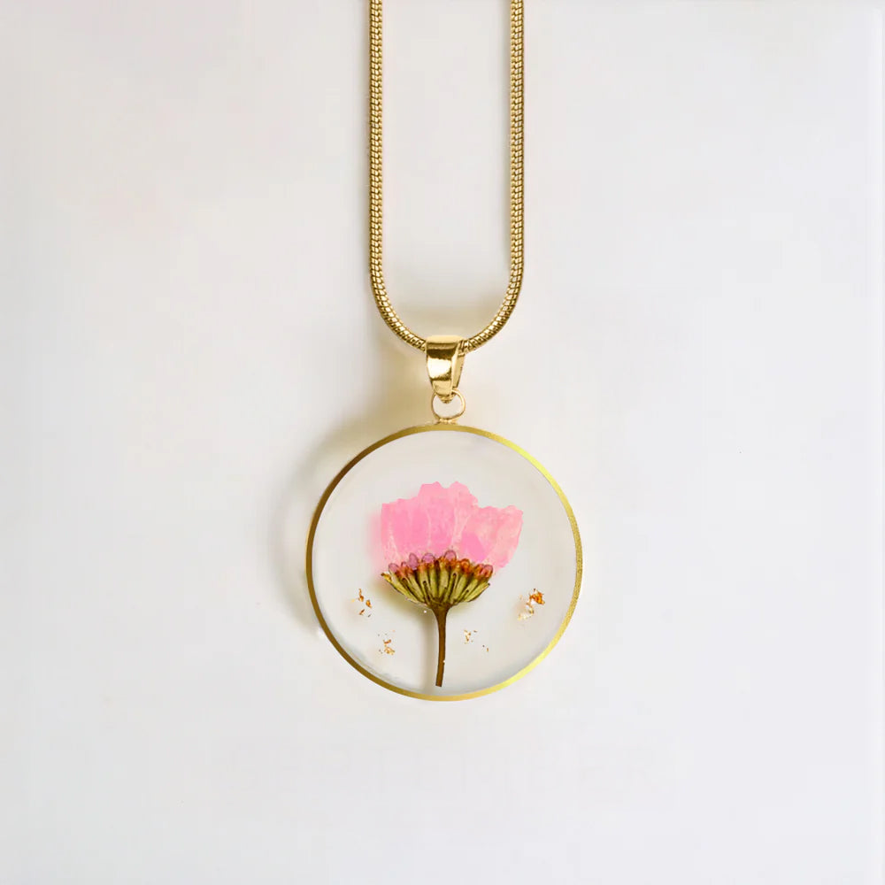 Pressed Birth Flower Necklace