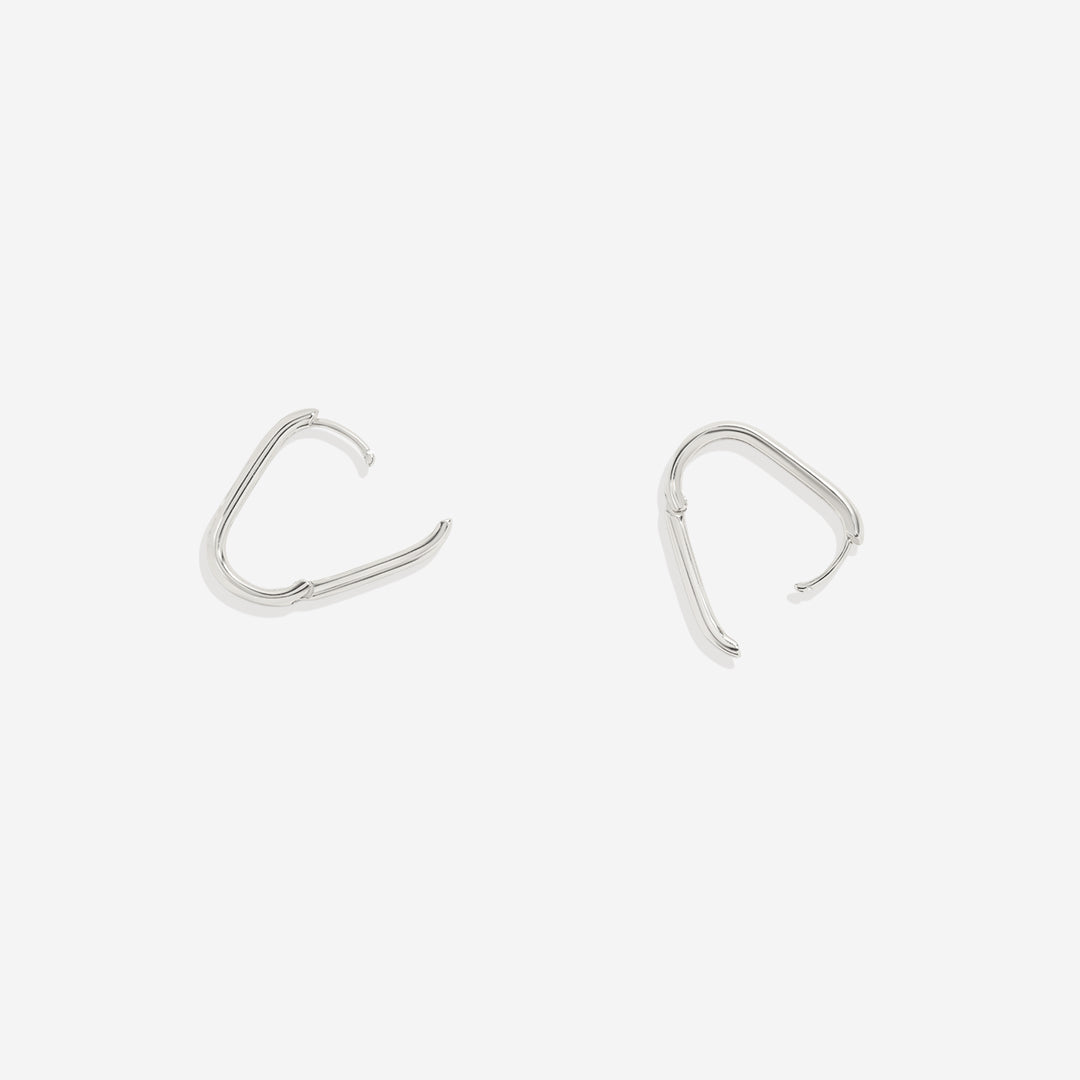 Retro Box Huggie Hoop Earrings