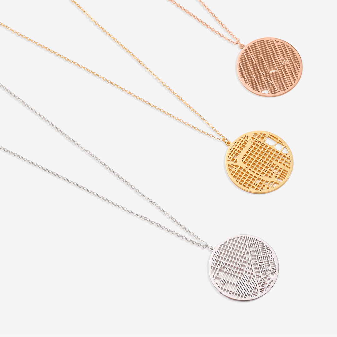 Custom Map Pendant Necklace