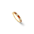 Personalized Round and Baguette Birthstone Ring