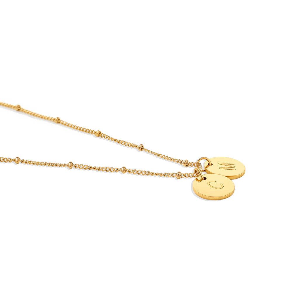 Dainty Disc Initial Necklace