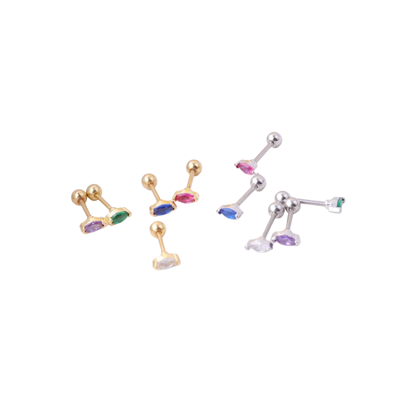 Marquis Gemstone Sleeper Stud Earrings