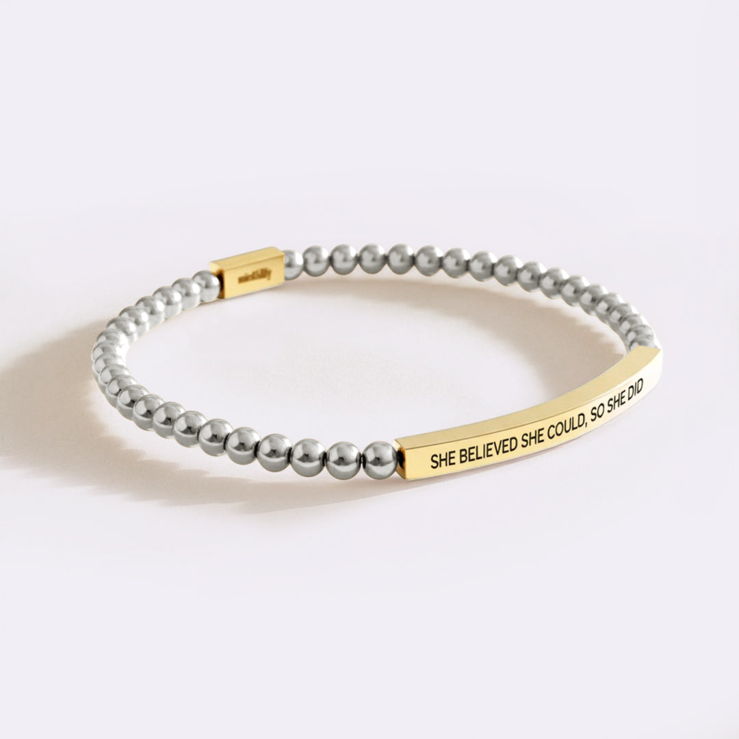 She Believed She Could, So She Did Beaded Inspire Bracelet