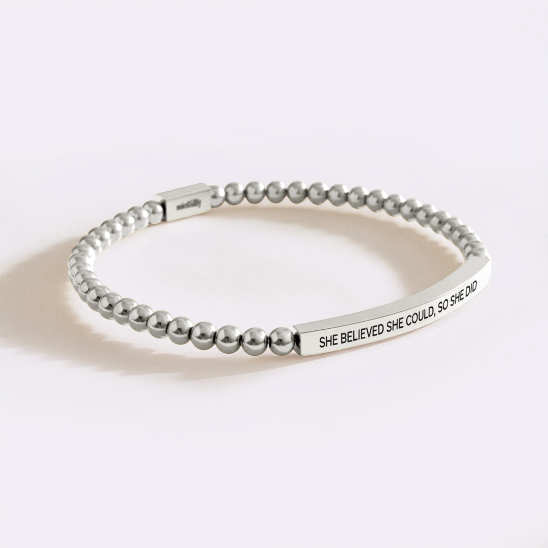 She Believed She Could, So She Did Beaded Inspire Bracelet