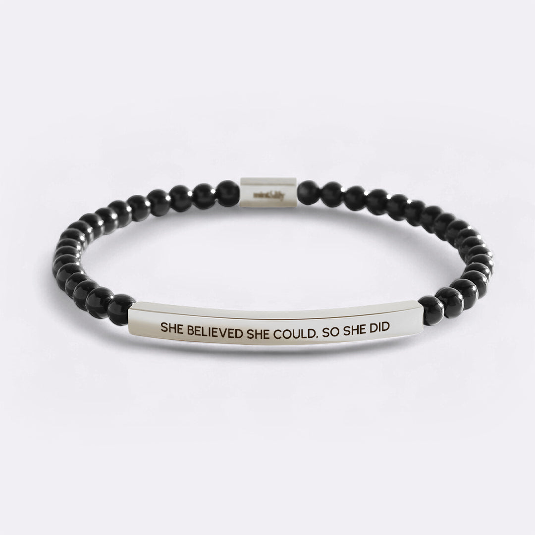 She Believed She Could, So She Did Beaded Inspire Bracelet