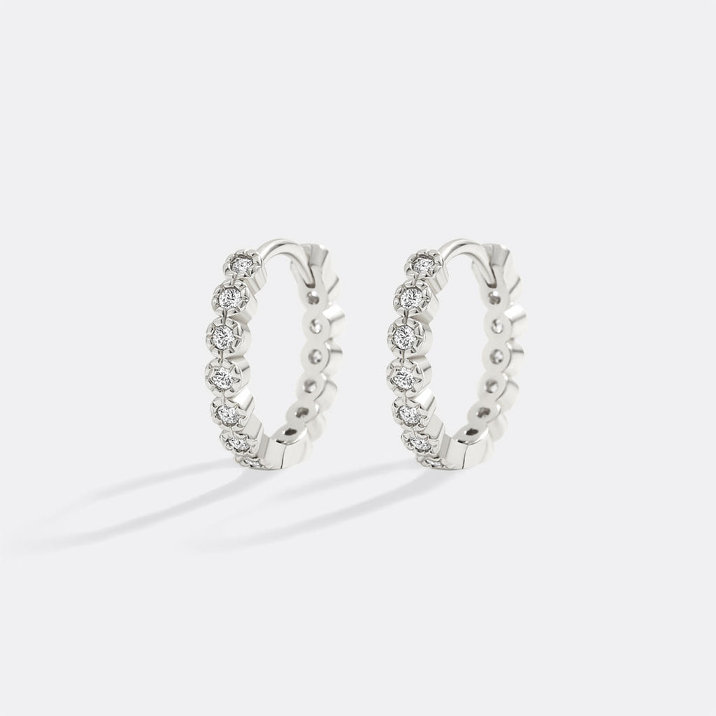 Shimmer Huggie Hoop Earrings