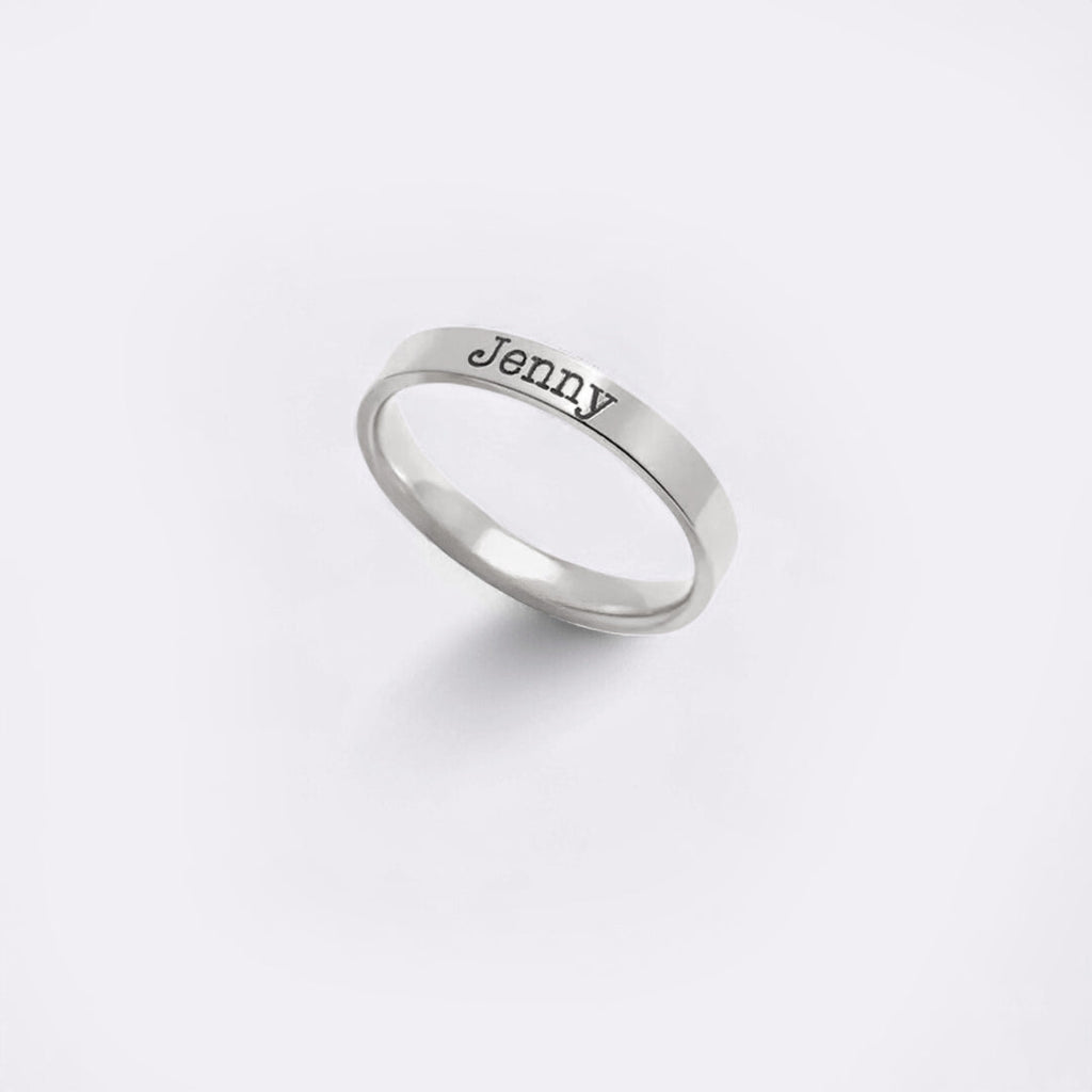 Engraved Stackable Name Ring | 3mm Band