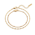 Singapore Twist and Satellite Chain Bracelet Bundle