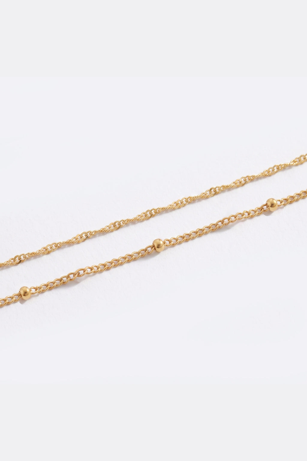 Singapore Twist and Satellite Chain Bracelet Bundle