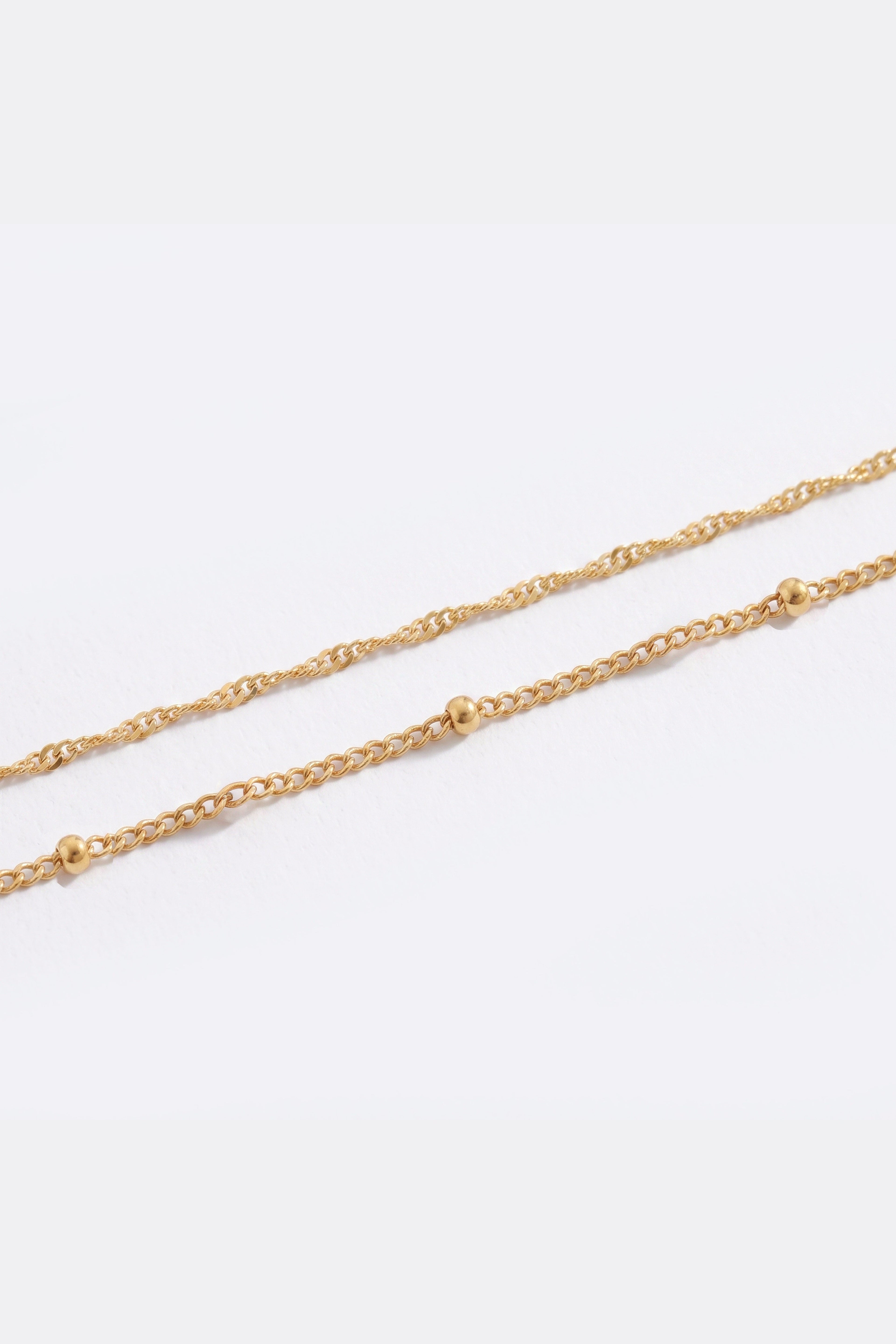 Singapore Twist and Satellite Chain Bracelet Bundle