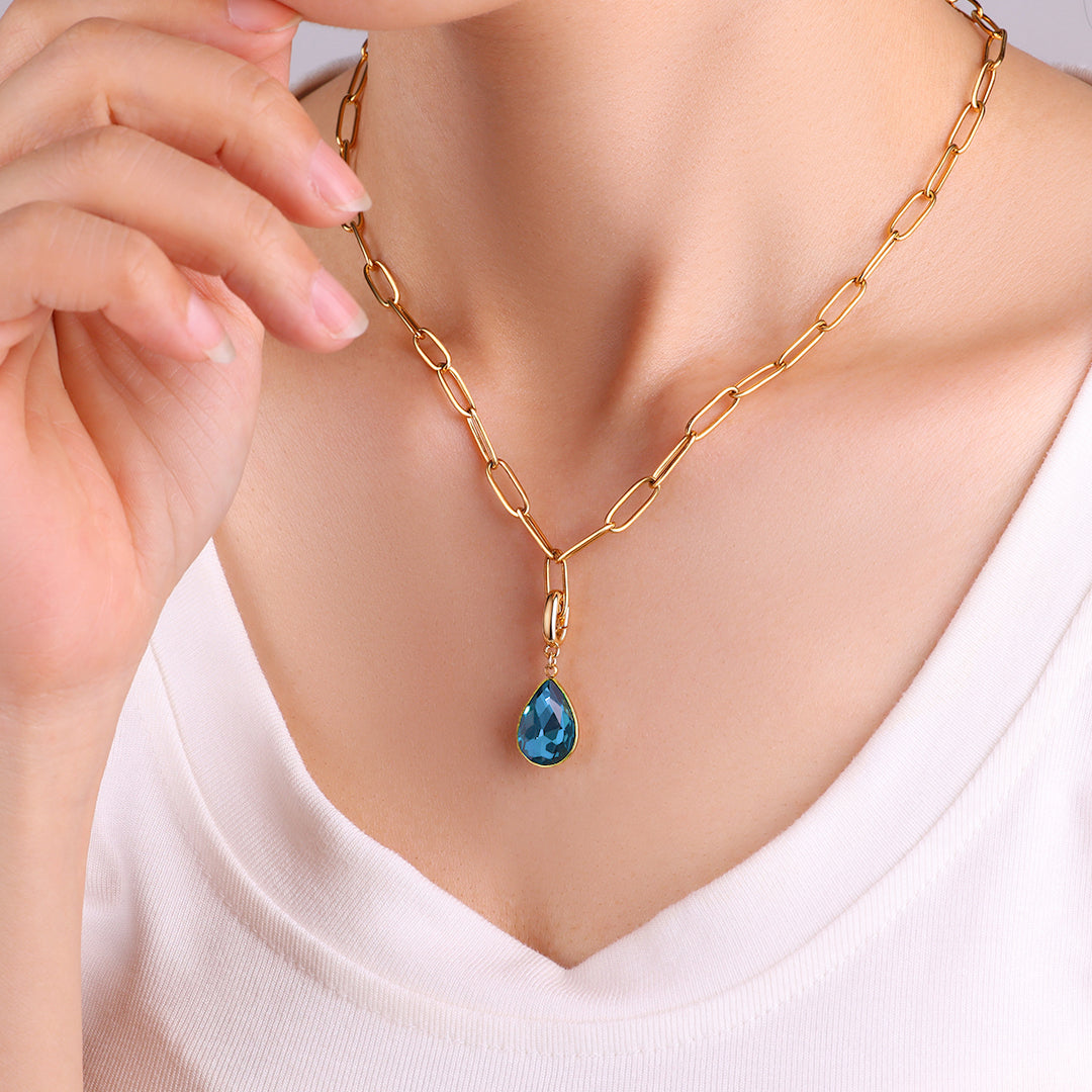 Teardrop Birthstone Charm