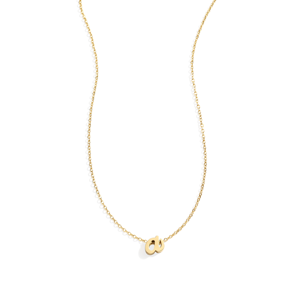 Tiny Script Initial Necklace
