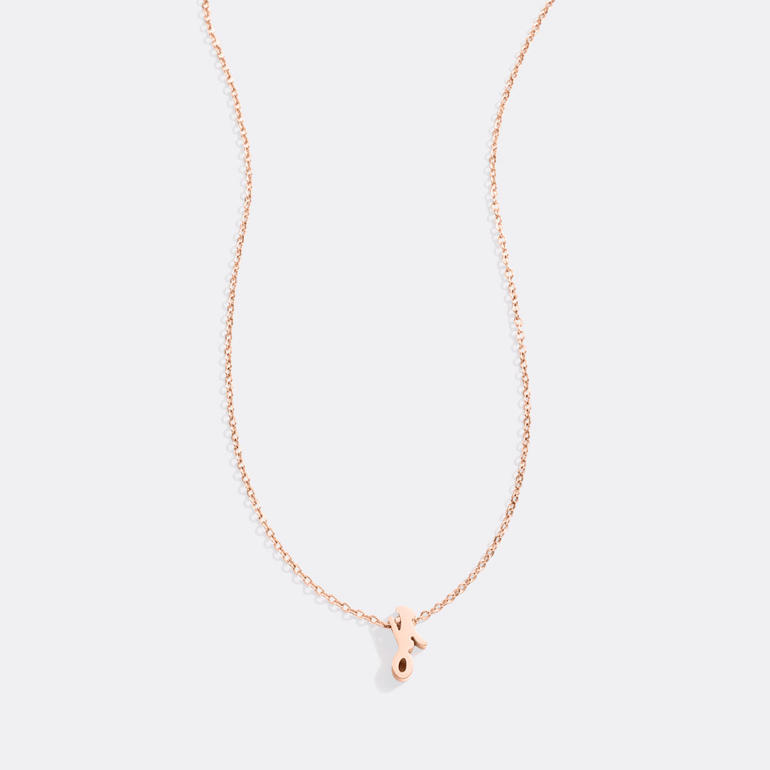 Tiny Script Initial Necklace