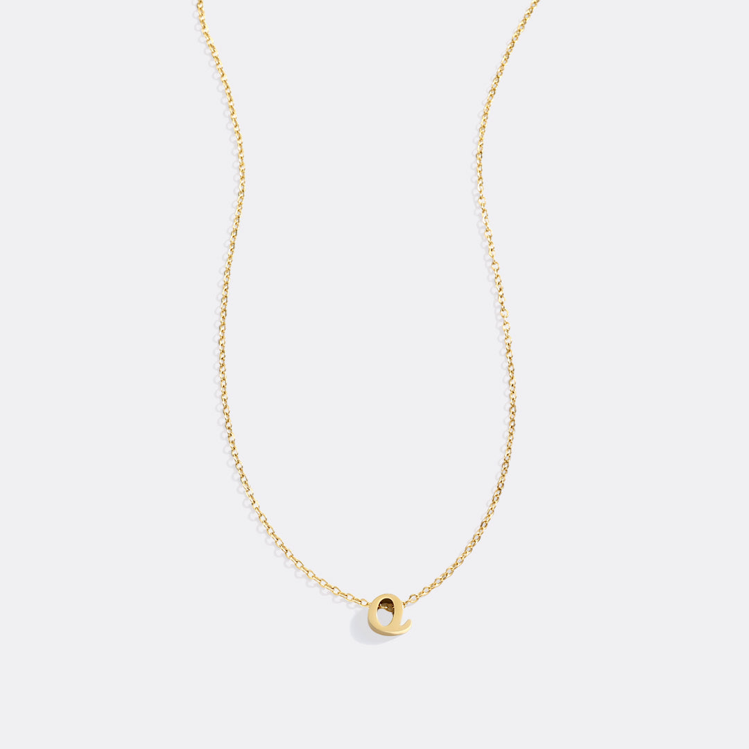 Tiny Script Initial Necklace