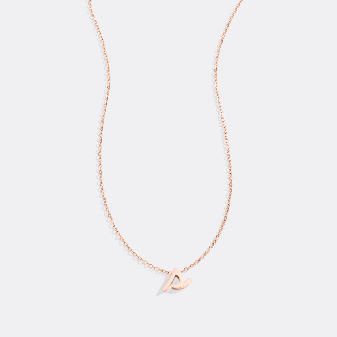 Tiny Script Initial Necklace