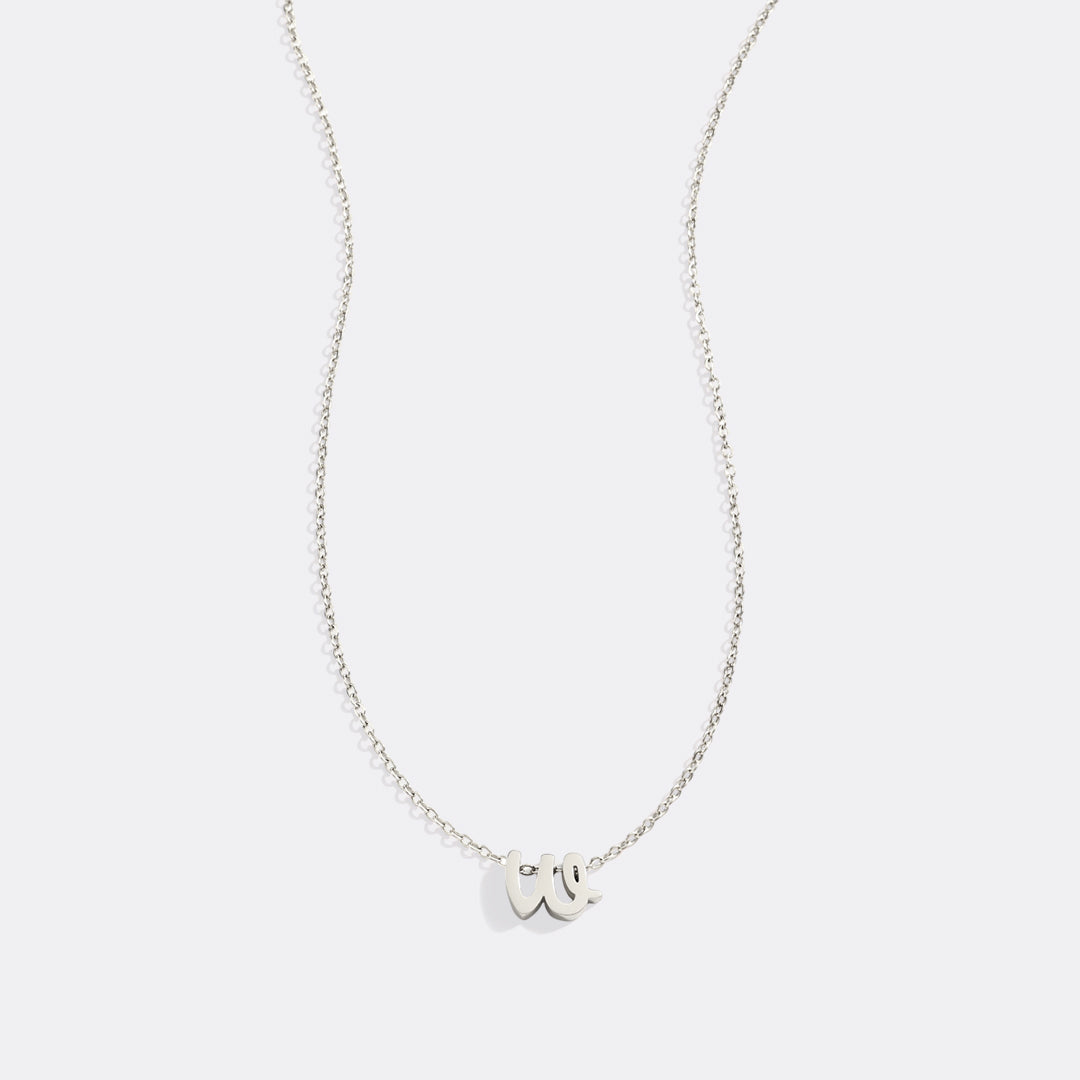 Tiny Script Initial Necklace