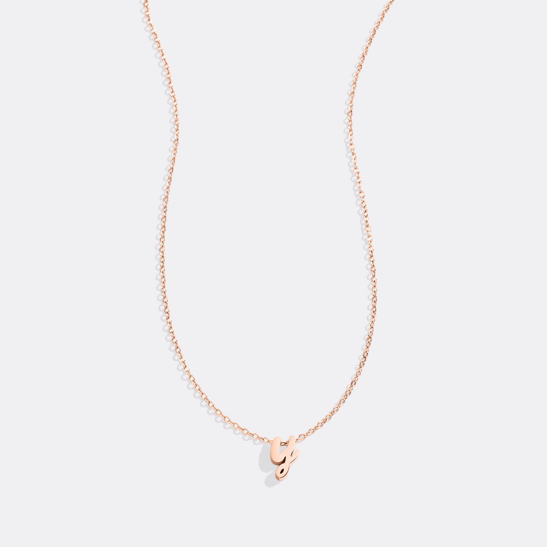Tiny Script Initial Necklace