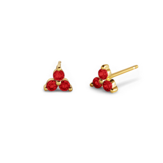Trinity Birthstone Stud Earrings