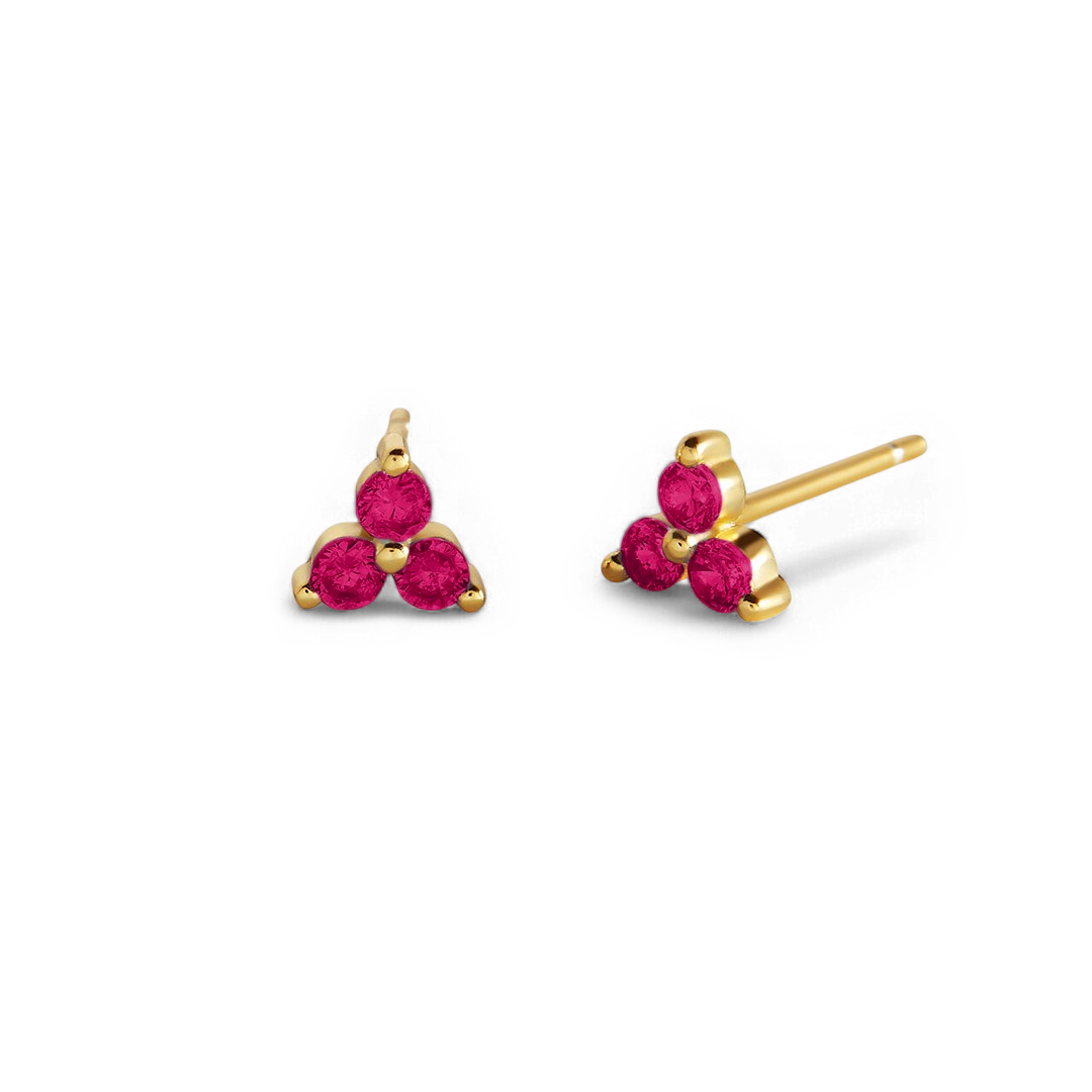 Trinity Birthstone Stud Earrings