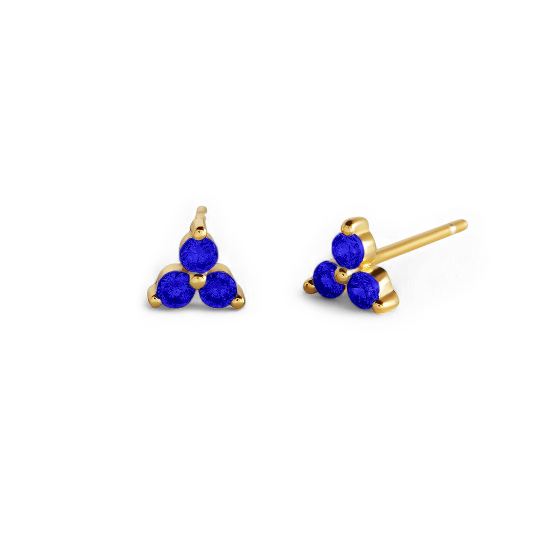 Trinity Birthstone Stud Earrings