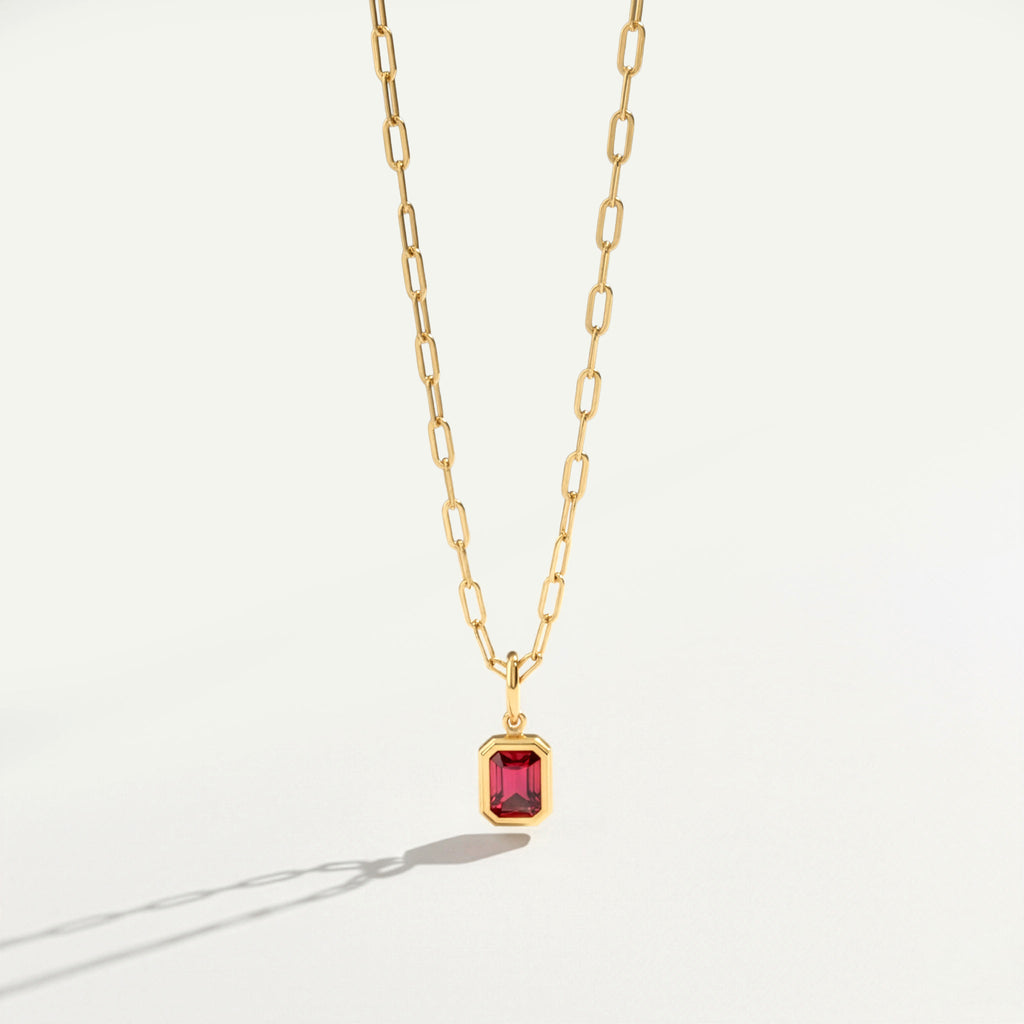 Baguette Birthstone Necklace