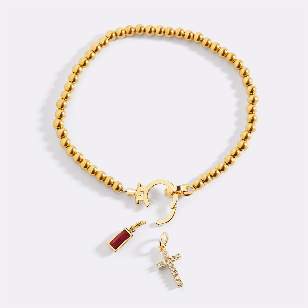Pave Cross Charm