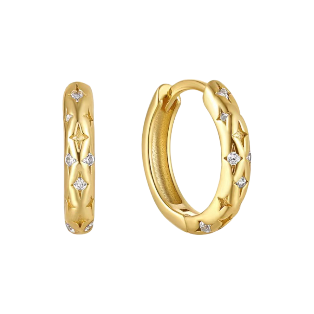 Falling Stars Huggie Hoop Earrings