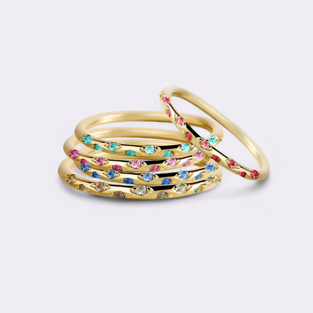 Dainty Constellation Birthstone Ring