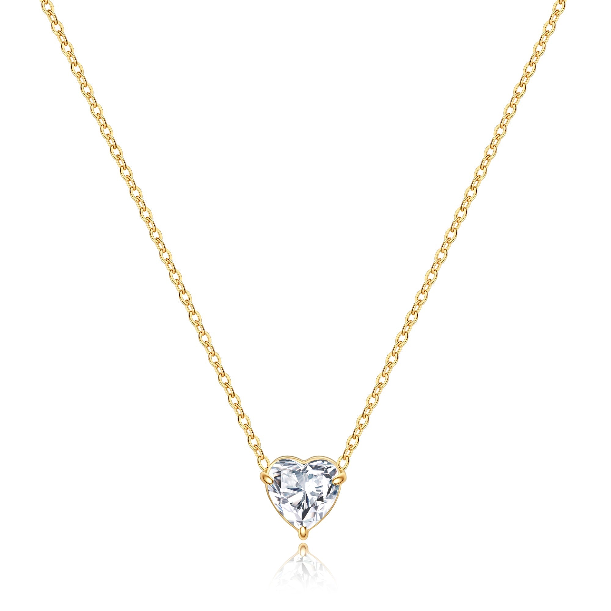 Dainty Birthstone Heart Necklace