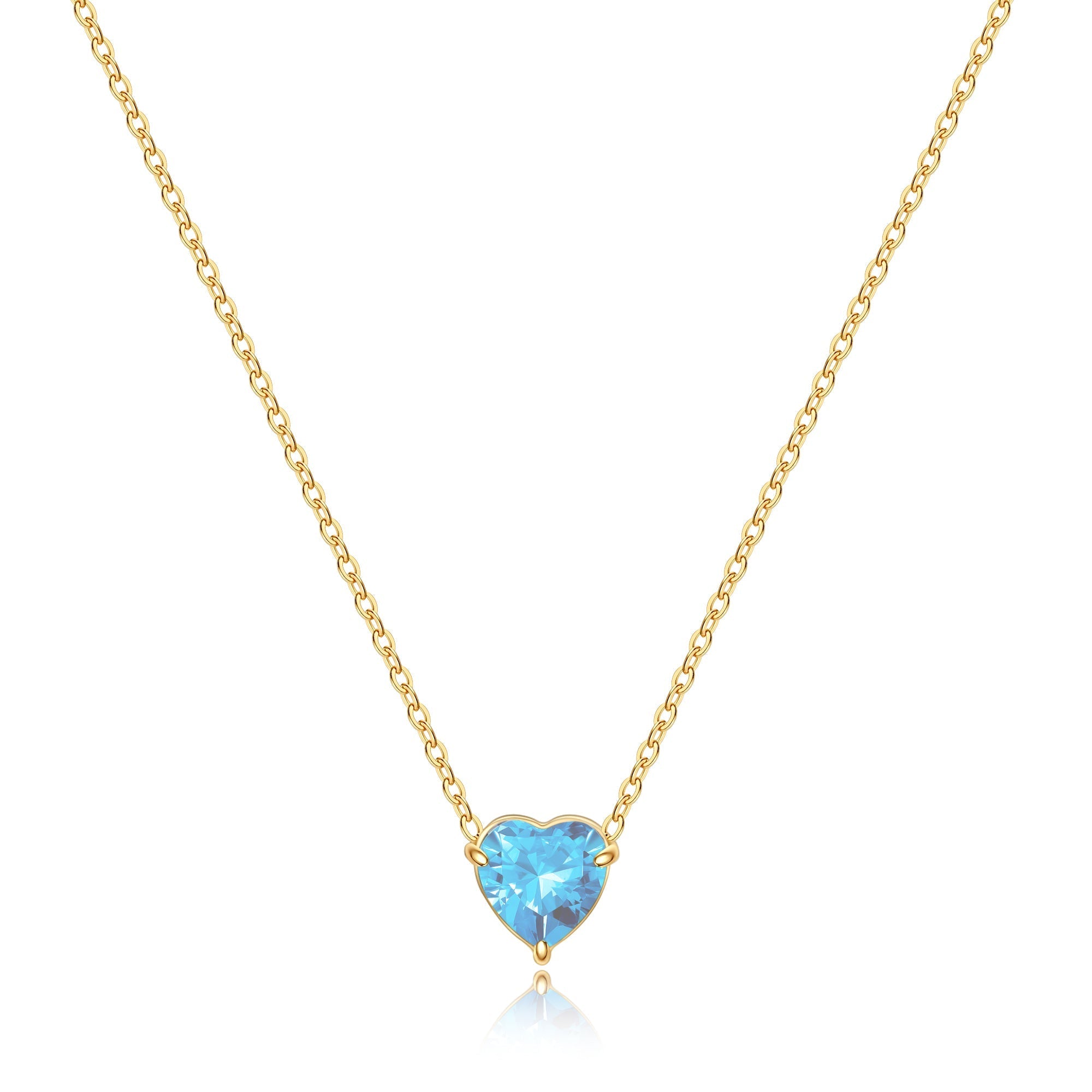 Dainty Birthstone Heart Necklace