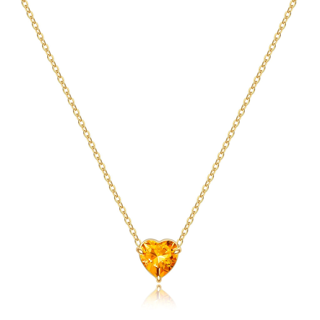 Dainty Birthstone Heart Necklace
