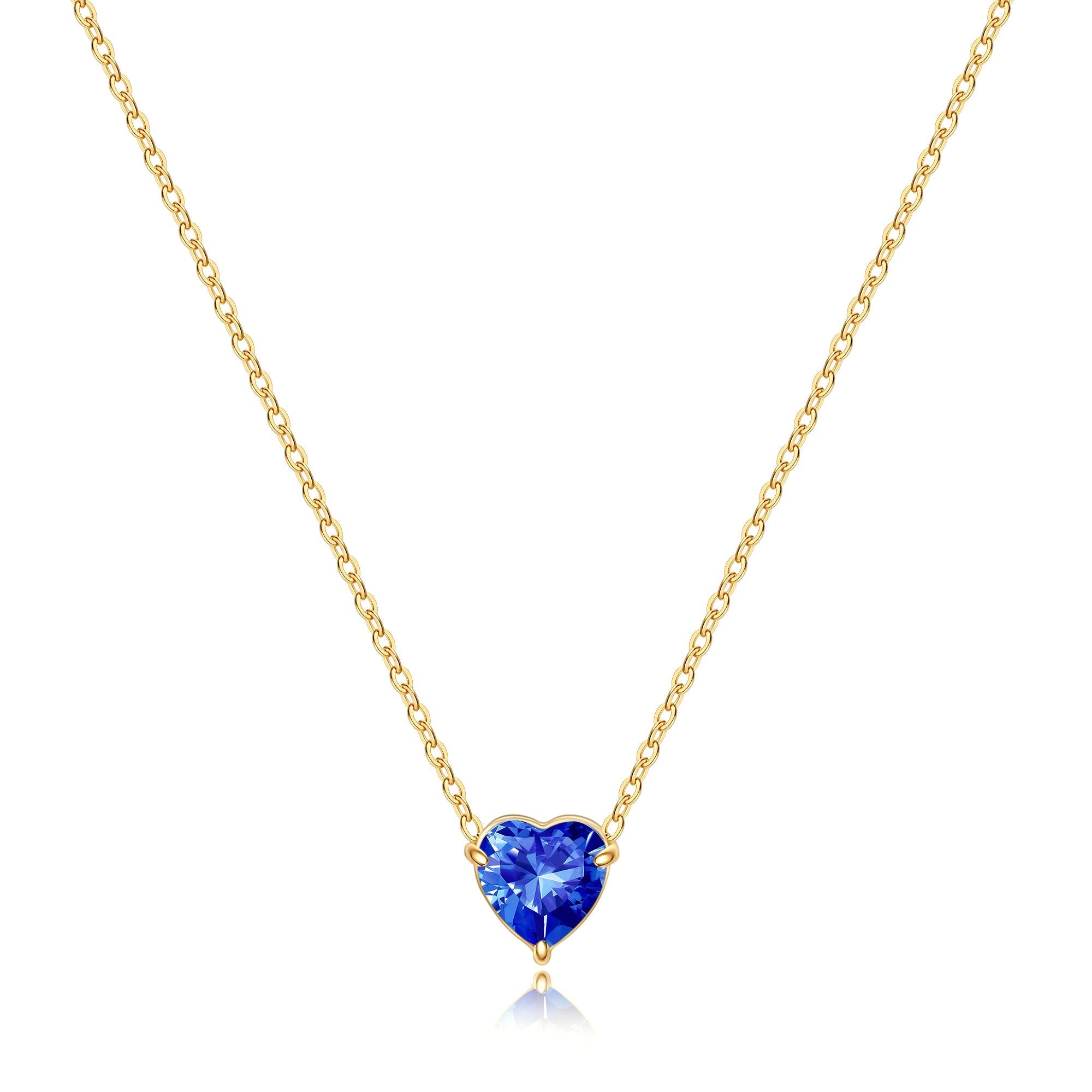 Dainty Birthstone Heart Necklace