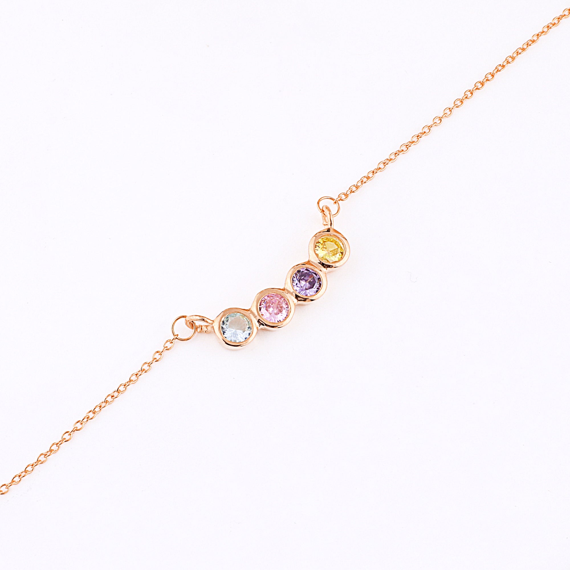 Dainty Family Birthstones Necklace