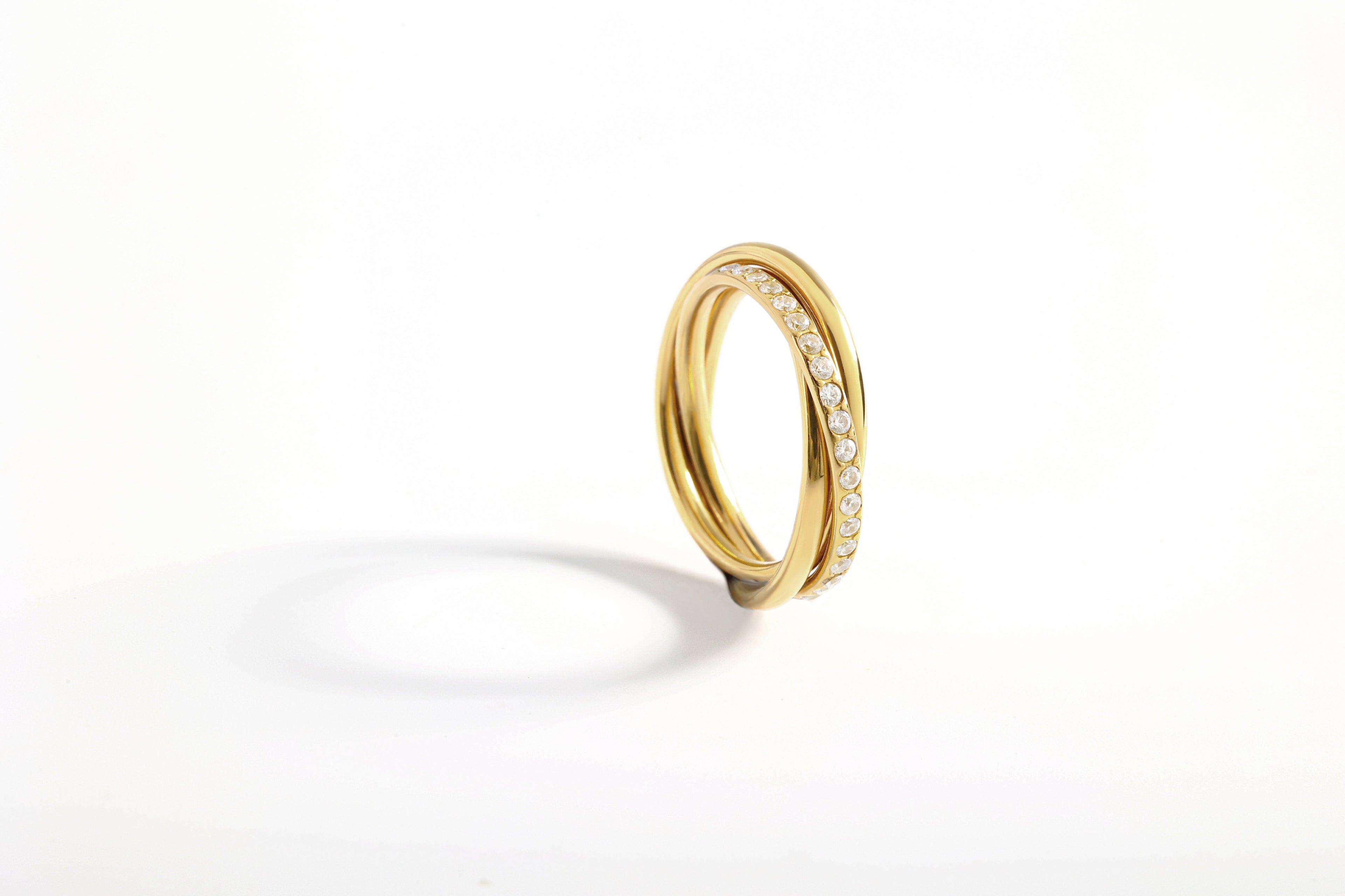 Crystal Interlocking Fidget Ring
