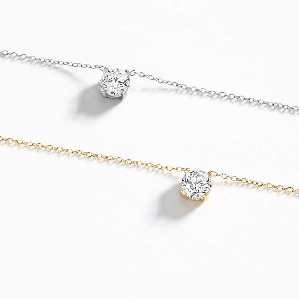 Dainty Solitaire Pendant Necklace