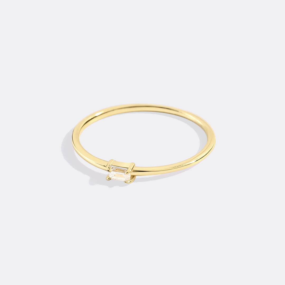 Diamond Dainty Baguette Stacking Ring
