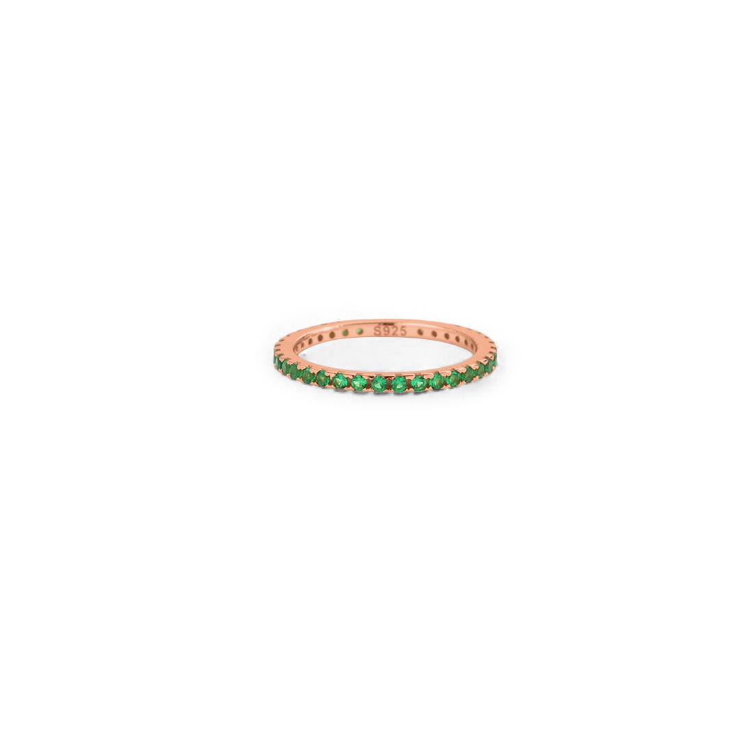 May Birthstone Eternity Stacking Ring