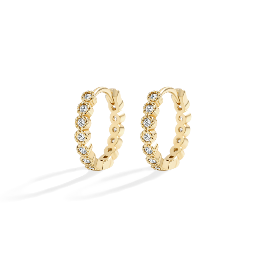 Shimmer Huggie Hoop Earrings
