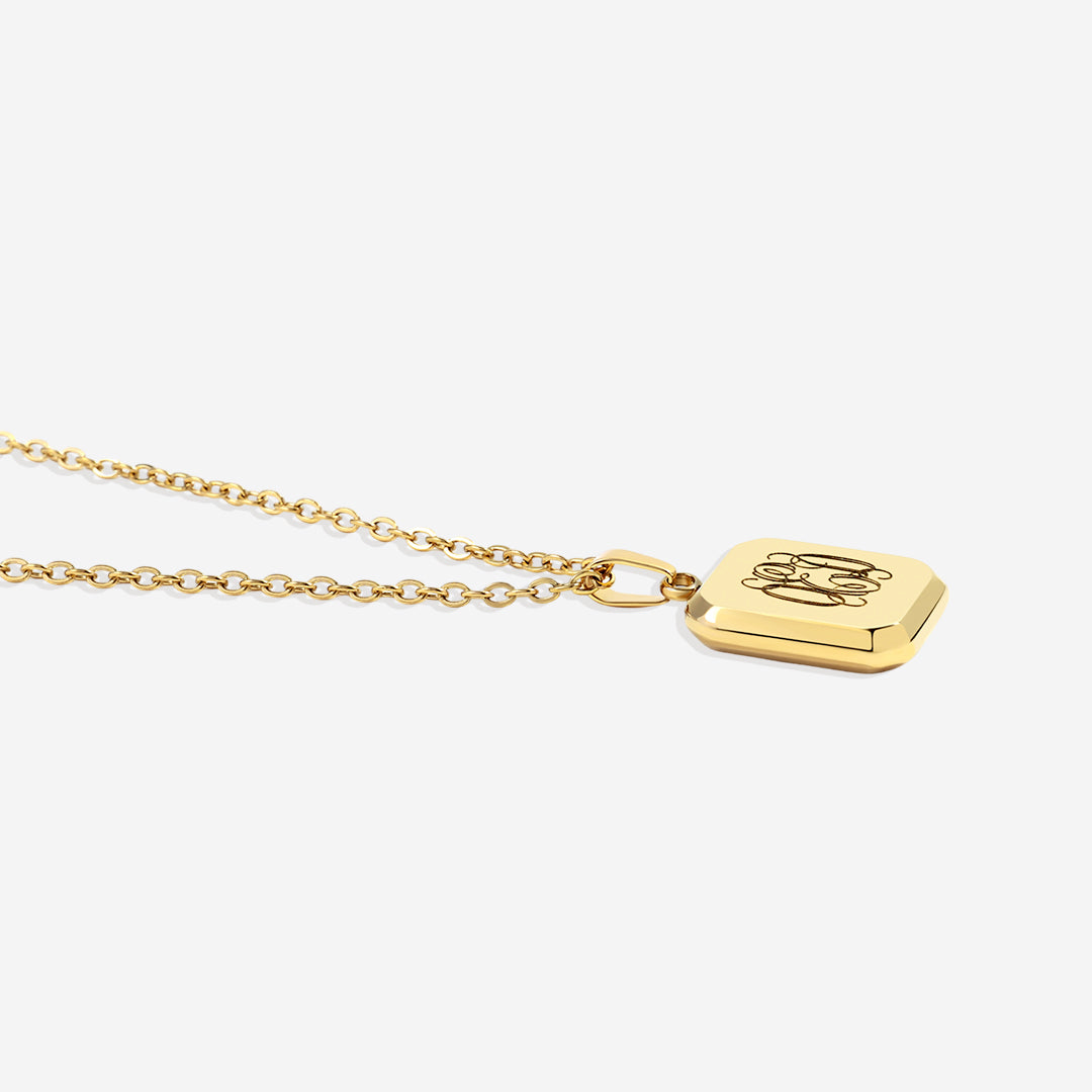 Monogram Portrait Pendant Necklace