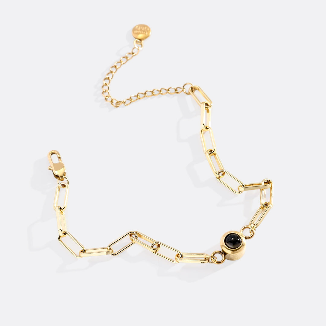 Photo Bracelet with Paperclip Chain