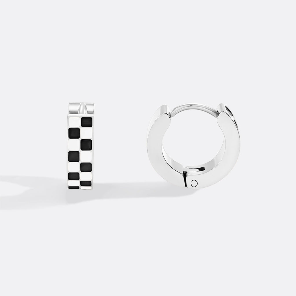 Checkered Hoop Earrings